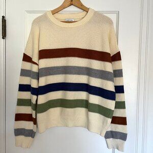 Acoa Multi Color Striped Crewneck Sweater | Size Large